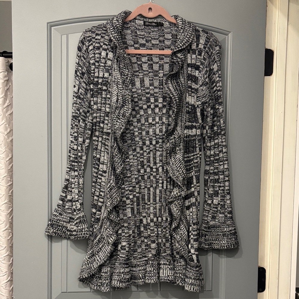 Chic Black and White Cardigan